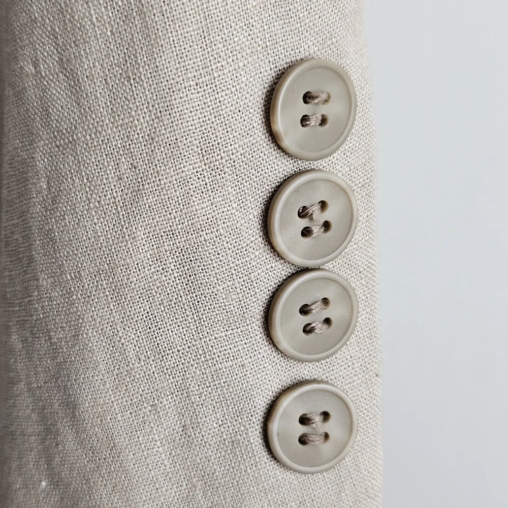 Vintage Members Only Sand Beige 55% Linen 45% Cotton Blazer Sport Coat 44R